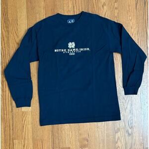 Notre Dame AS Sports Men's Long Sleeve T-Shirt Blue‎ Size Medium- Retro- EUC